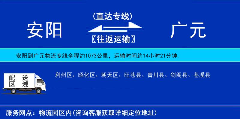 安陽(yáng)到廣元物流專線