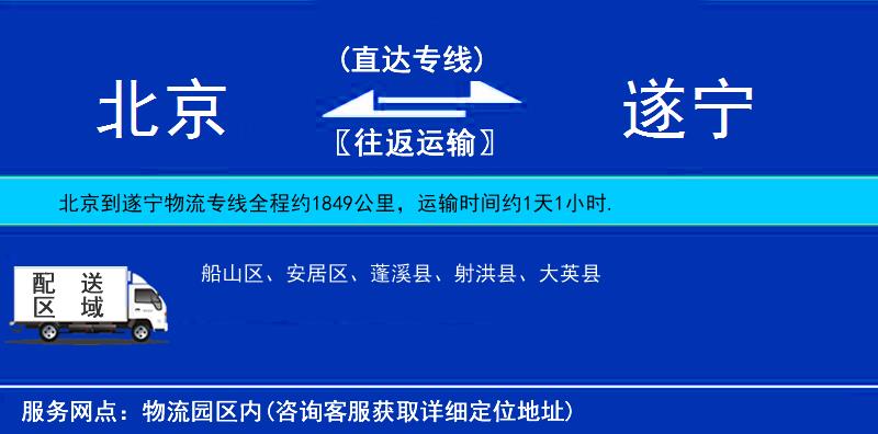 北京到遂寧物流專線