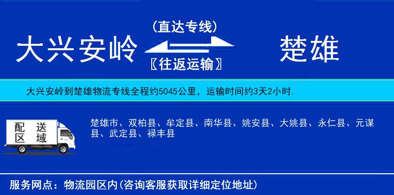 大興安嶺到楚雄物流專線