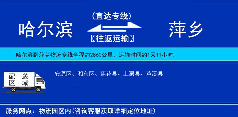 哈爾濱到萍鄉(xiāng)物流專線