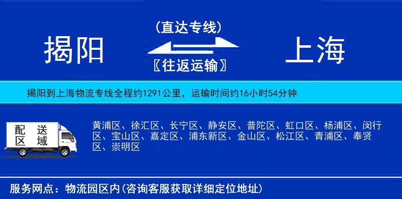 揭陽到上海物流專線
