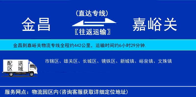 金昌到嘉峪關(guān)物流專線