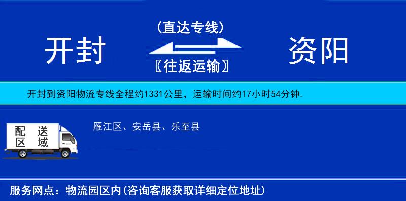 開(kāi)封到資陽(yáng)物流專(zhuān)線