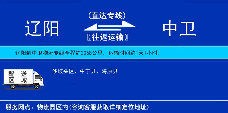 遼陽(yáng)到中衛(wèi)物流專線