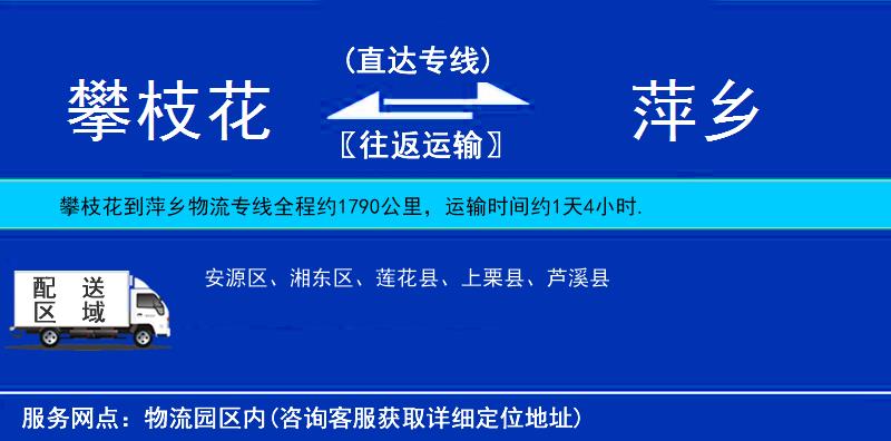 攀枝花到萍鄉(xiāng)物流專線