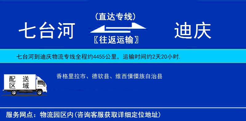 七臺(tái)河到迪慶物流專線