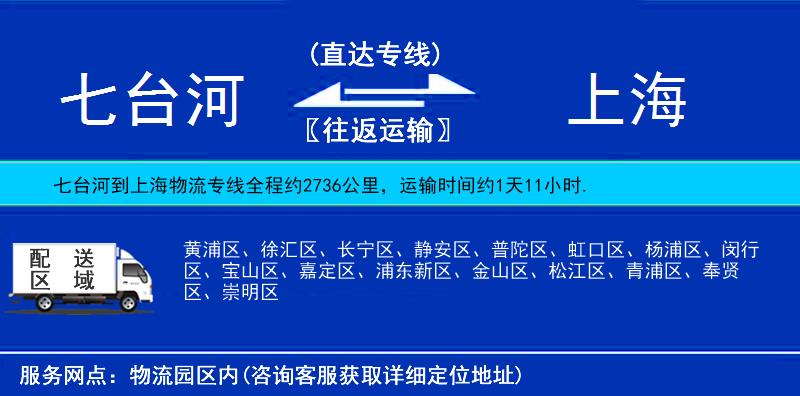 七臺(tái)河到上海物流專線