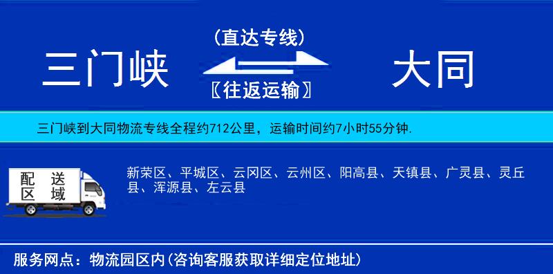 三門峽到大同物流專線