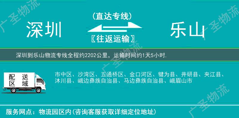 深圳到樂山物流專線