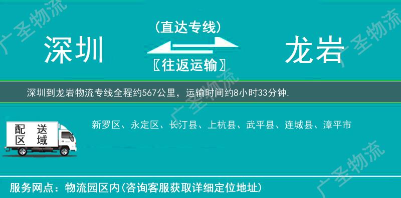 深圳到龍巖物流專線