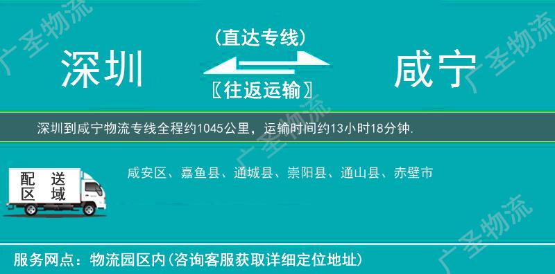 深圳到咸寧物流專線