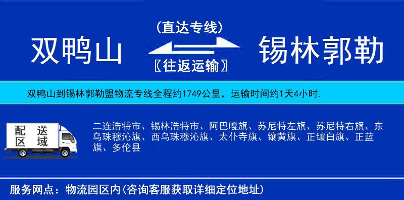 雙鴨山到錫林郭勒盟物流專(zhuān)線