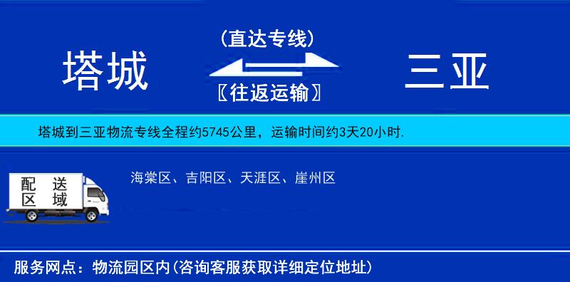 塔城到三亞物流專線