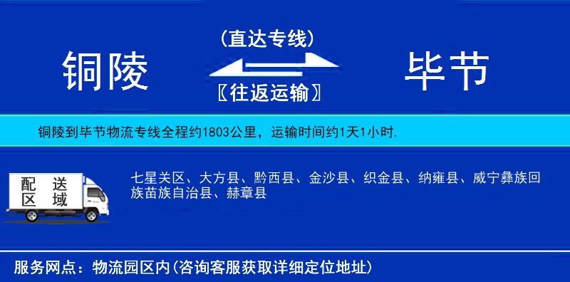 銅陵到畢節(jié)物流專線