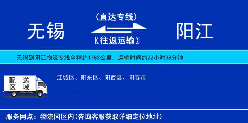 無錫到陽江物流專線