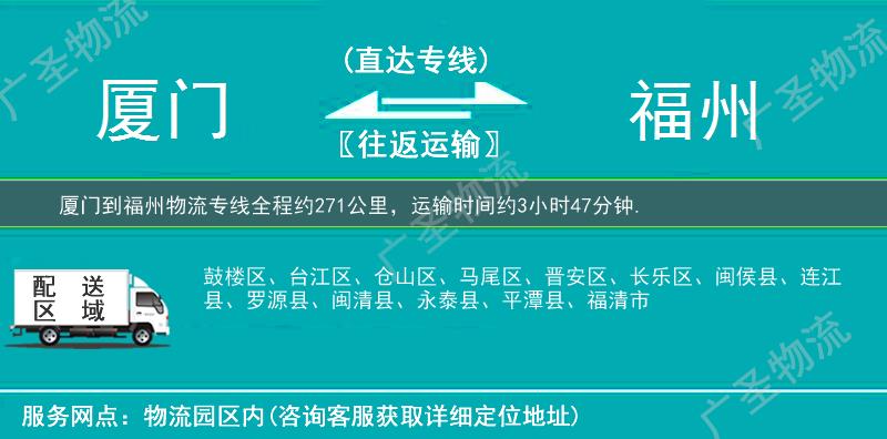 廈門到福州物流專線