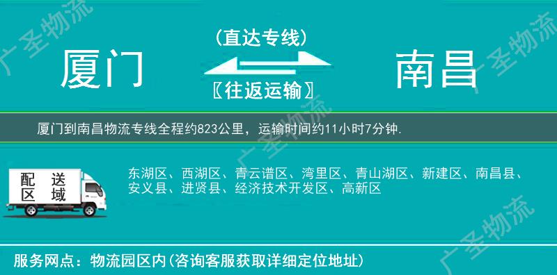 廈門(mén)到南昌物流專線