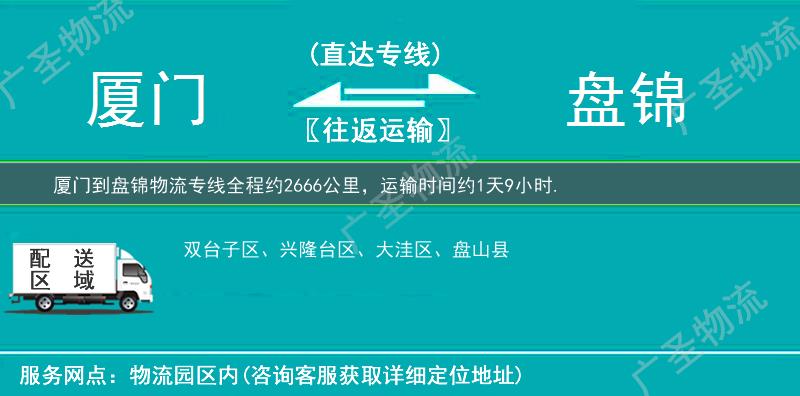 廈門(mén)到盤(pán)錦物流專(zhuān)線