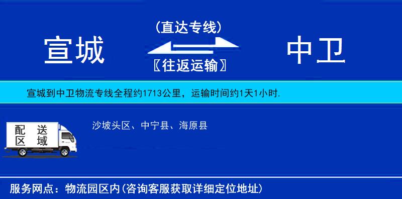 宣城到中衛(wèi)物流專線