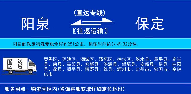 陽泉到保定物流專線