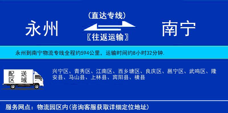 永州到南寧物流專線