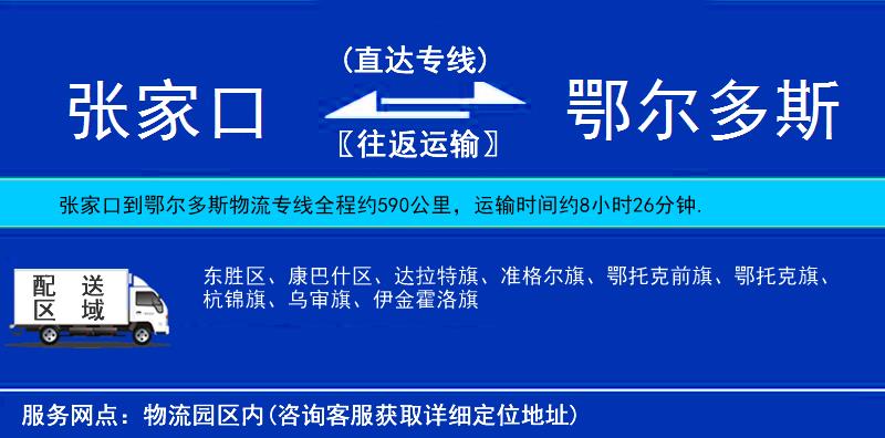 張家口到鄂爾多斯貨運專線