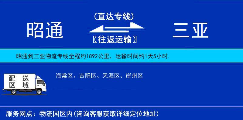 昭通到三亞物流專線