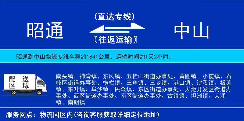 昭通到中山物流專線