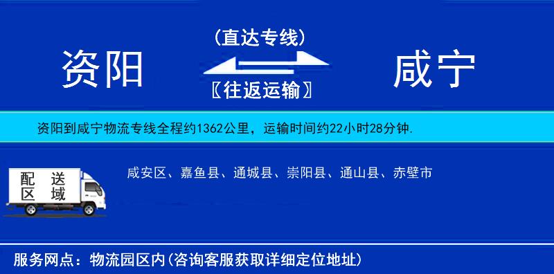 資陽到咸寧物流專線
